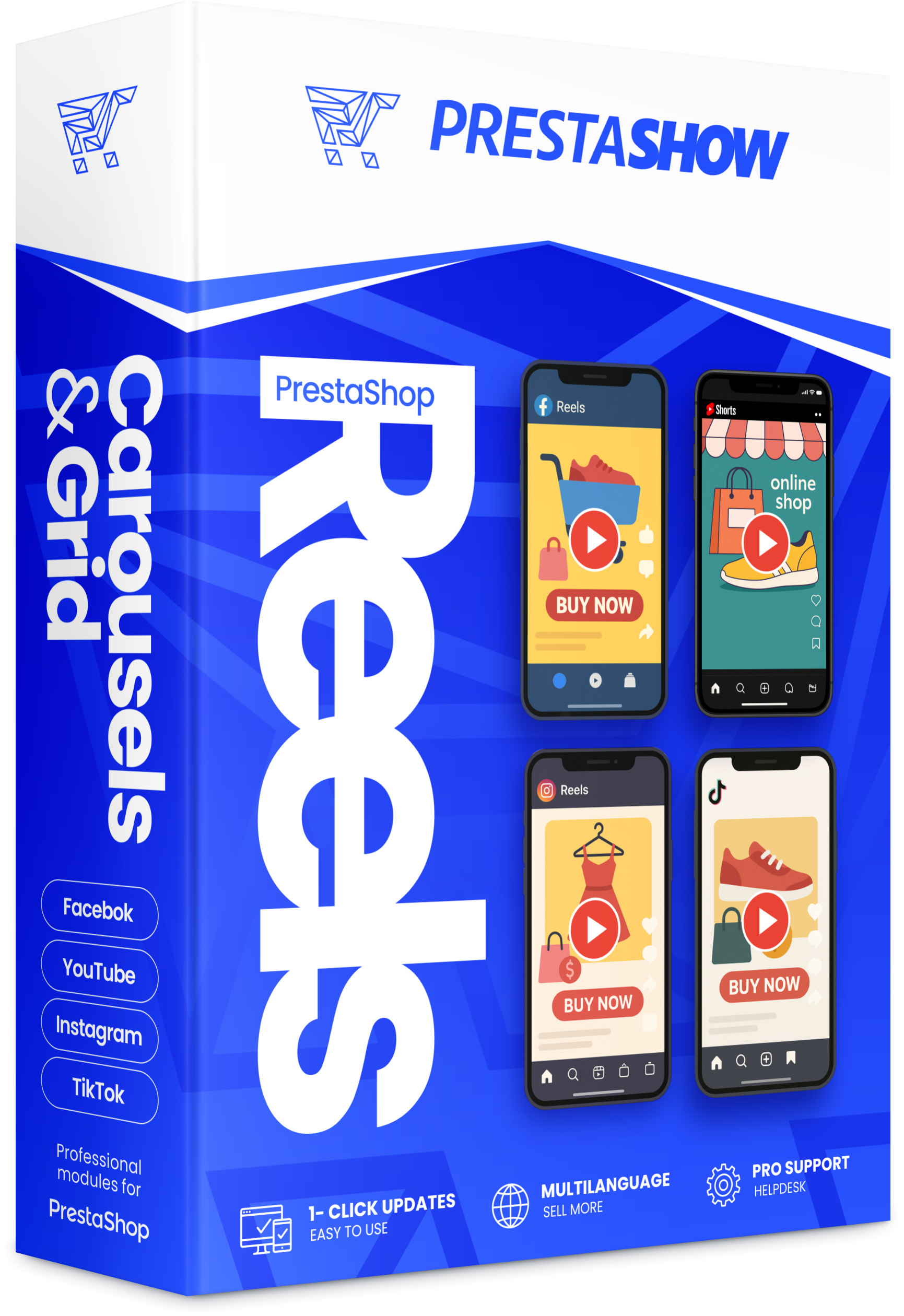 PrestaShop Reels - Video Content from Instagram, Facebook, and YouTube