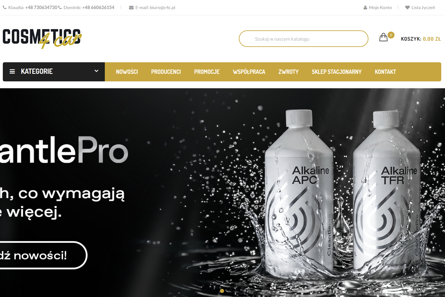Cosmetic4Car – sklep internetowy PrestaShop z kosmetykami samochodowymi